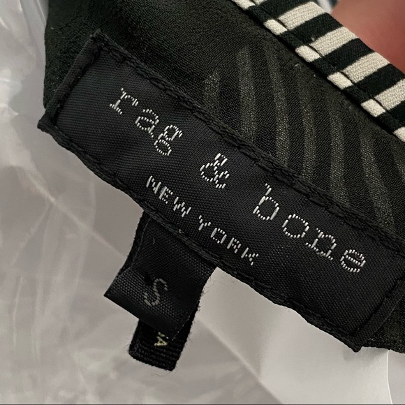 Rag & bone green white checker plaid print silk wrap sheer open back tank top - Picture 8 of 12